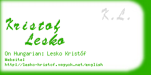 kristof lesko business card