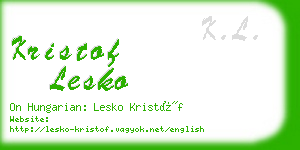 kristof lesko business card